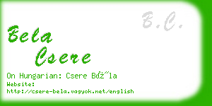 bela csere business card